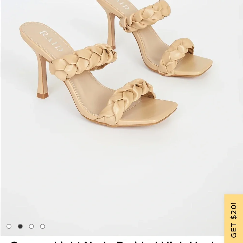 Lulus Gemma Light Nude Braided High Heel Sandals size 9 - Picture 3 of 7